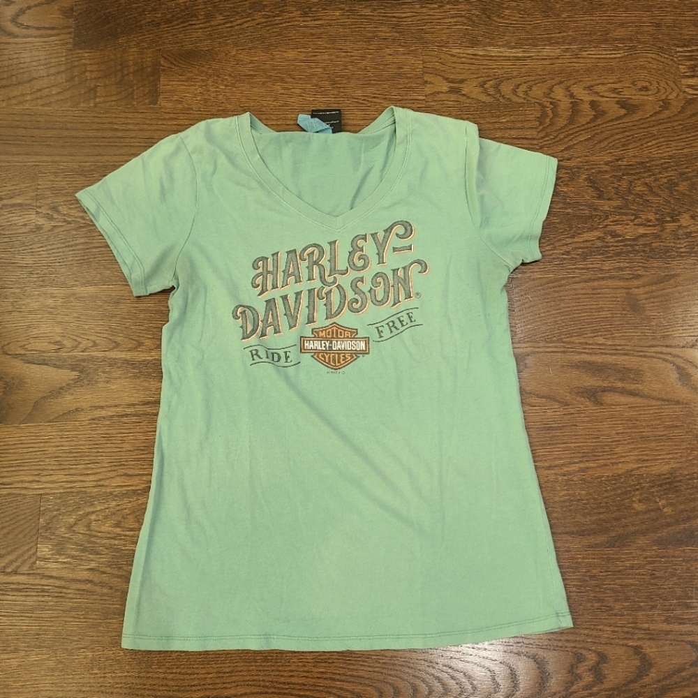 Harley-Davidson Womens  Green T-Shirt Sz.XL